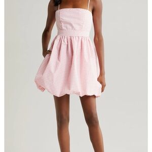 Pink Gingham Mini Dress